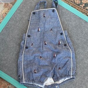 Blue Sailboat Print Kids Overalls Janie and Jack